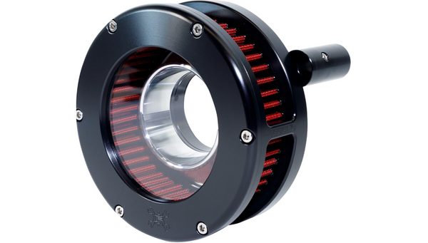 Feuling Parts BA Slim Air Cleaner Kit - Black/Clear - Red Filter - '08-'17 Twin Cam
