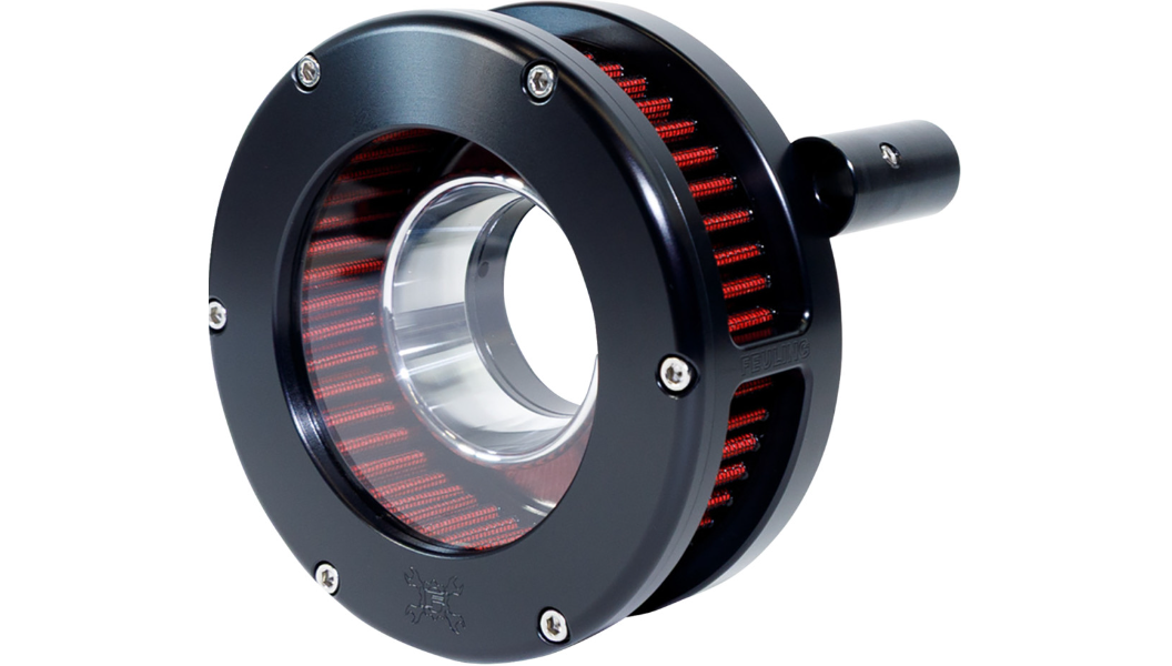 Feuling Parts BA Slim Air Cleaner Kit - Black/Clear - Red Filter - '08-'17 Twin Cam
