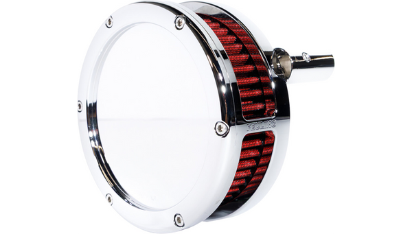 Feuling Parts BA Slim Air Cleaner Kit - Chrome - Red Filter - '08-'17 Twin Cam