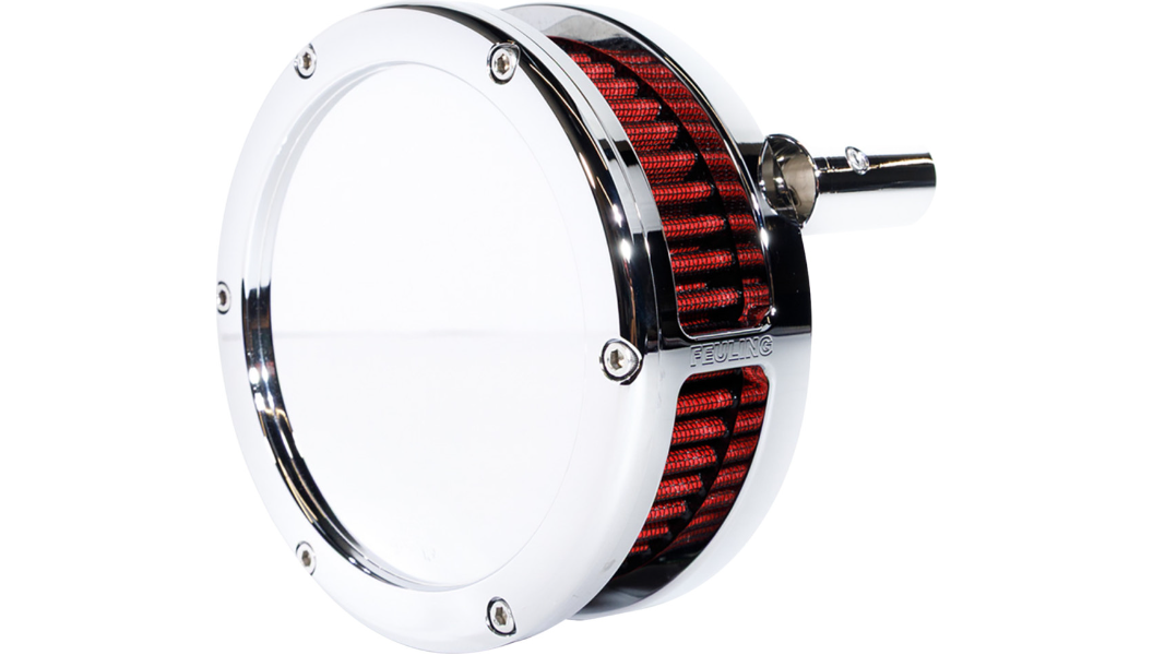 Feuling Parts BA Slim Air Cleaner Kit - Chrome - Red Filter - '08-'17 Twin Cam