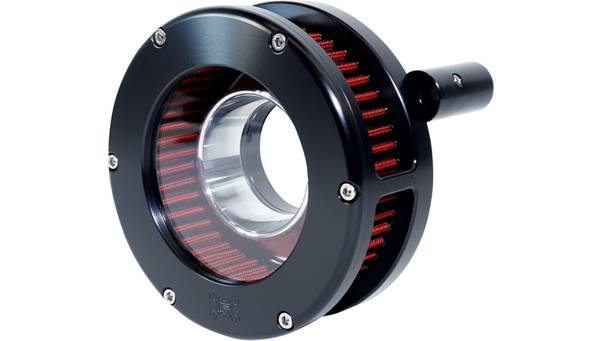 Feuling Parts BA Slim Air Cleaner Kit - Black/Clear - Red Filter - '93-'99 EVO Big Twin