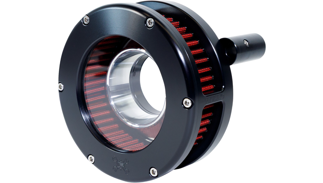 Feuling Parts BA Slim Air Cleaner Kit - Black/Clear - Red Filter - '93-'99 EVO Big Twin