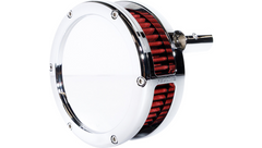 Feuling Parts BA Slim Air Cleaner Kit - Chrome - Red Filter - '93-'99 EVO Big Twin