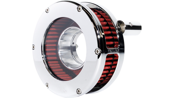 Feuling Parts BA Slim Air Cleaner Kit - Chrome/Clear - Red Filter - '93-'99 EVO Big Twin