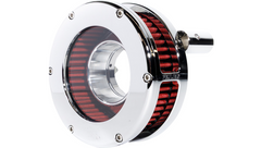 Feuling Parts BA Slim Air Cleaner Kit - Chrome/Clear - Red Filter - '93-'99 EVO Big Twin