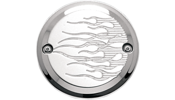 Joker Machine Points Cover - Flame - 2 Hole - Chrome