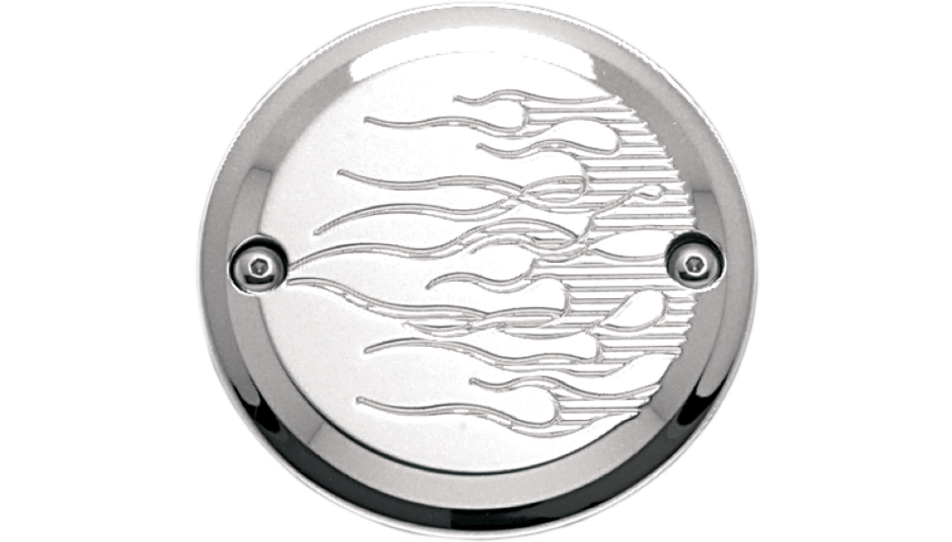 Joker Machine Points Cover - Flame - 2 Hole - Chrome