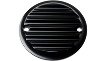 Joker Machine Points Cover - Finned - 2 Hole - Black Anodized