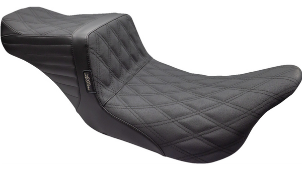 Le Pera Tailwhip Seat - Double Diamond w/ Grip Tape - Black - FL '08-'23