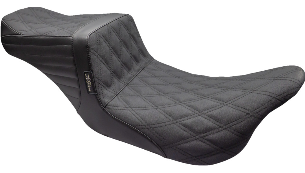 Le Pera Tailwhip Seat - Double Diamond w/ Grip Tape - Black - FL '08-'23