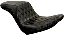 Le Pera Kickflip Seat - Diamond w/Chestnut Stitching - Black - Softail '18-'23