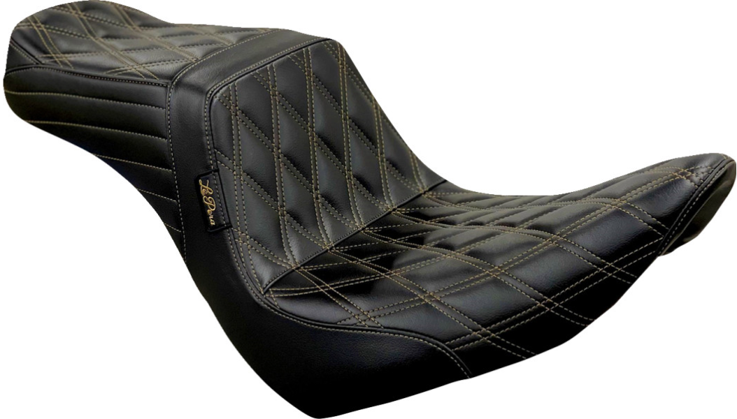 Le Pera Tailwhip Seat - Diamond w/ Chestnut Stitching - Black - FXLR/FLSB '18-'23
