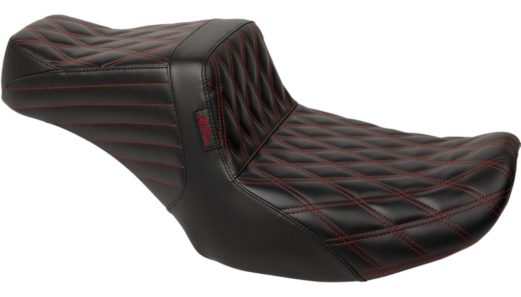 Le Pera Tailwhip Seat - Red Double Diamond Stitch - FLH/FLT '23-'25
