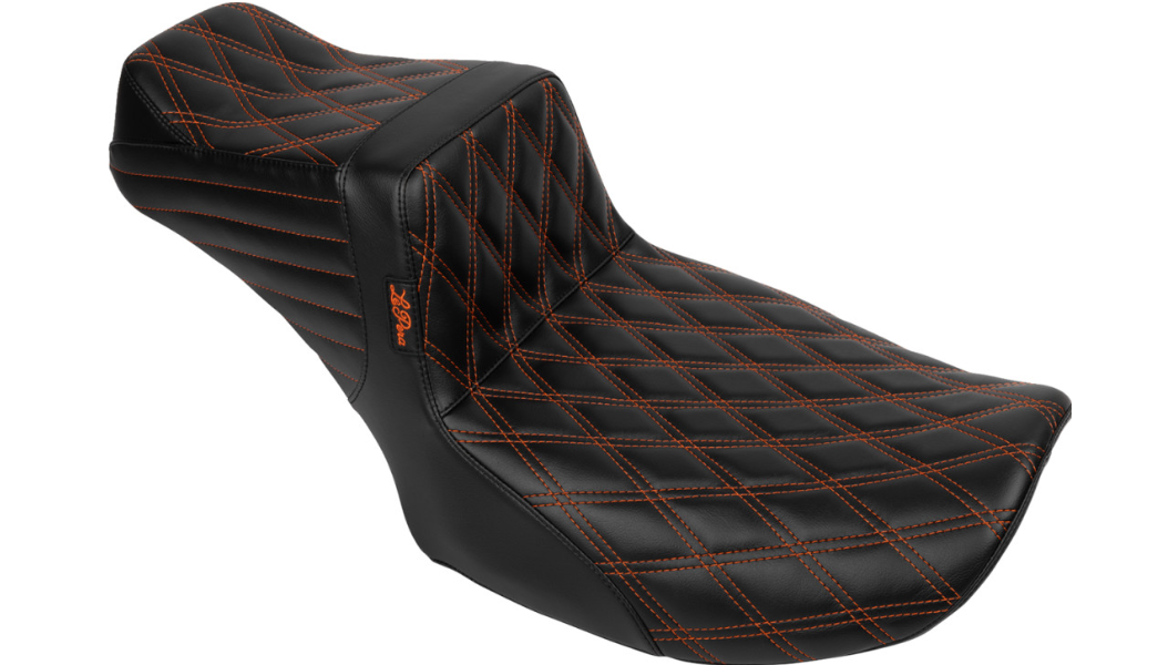 Le Pera Tailwhip Daddy Long Legs Seat - Burnt Orange Double Diamond Stitch - FLH/FLT '23-'25
