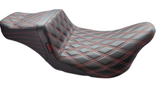 Le Pera Tailwhip Seat - Double Diamond w/ Red Thread - Black - FL '08-'24