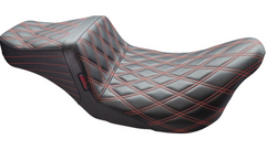 Le Pera Tailwhip Seat - Double Diamond w/ Red Thread - Black - FL '08-'24