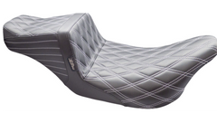 Le Pera Tailwhip Seat - Double Diamond w/ Titanium Thread - Black - FL '08-'24