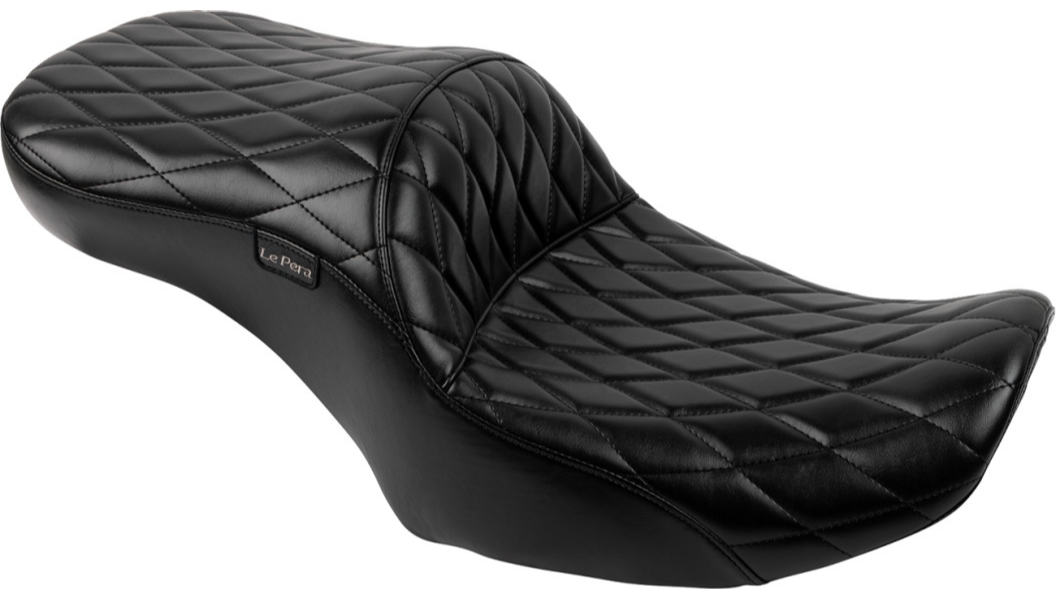 Le Pera Maverick Seat - without Backrest - Diamond Stitch - Black - FLH/FLT '23-'25