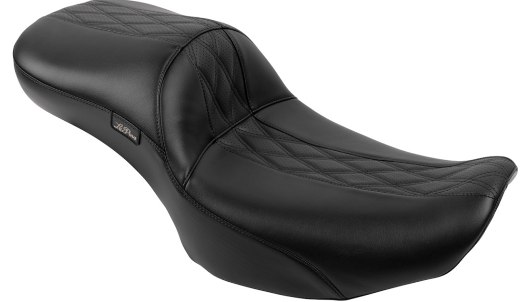 Le Pera Maverick Daddy Long Legs Seat - Without Backrest - Diamond Stitch - HR2 Inlay - FLH/FLT '23-'25