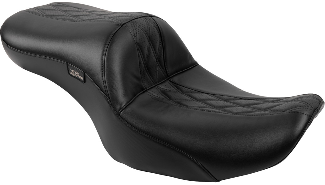 Le Pera Tailwhip Seat - Bright Gray Double Diamond Stitch - FLH/FLT '23-'25