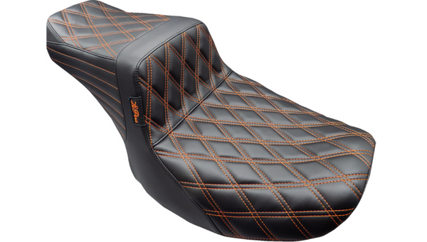 Le Pera Tailwhip Seat - Burnt Orange Double Diamond Stitch - FLH/FLT '23-'25