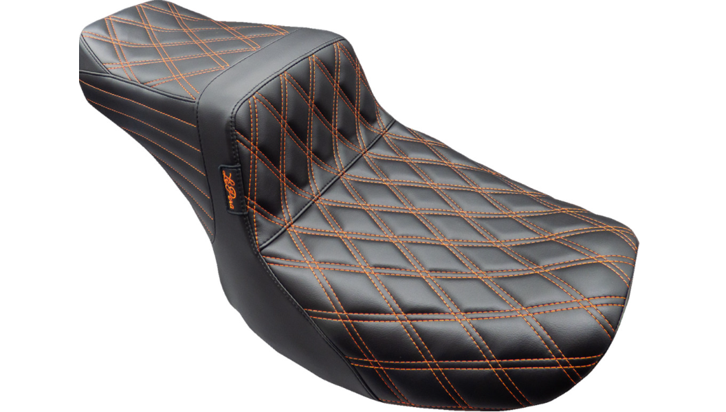 Le Pera Tailwhip Seat - Burnt Orange Double Diamond Stitch - FLH/FLT '23-'25