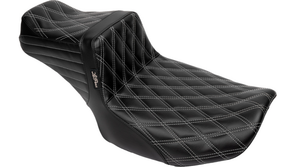 Le Pera Tailwhip Daddy Long Legs Seat - Gray Double Diamond Stitch - FLH/FLT '23-'25