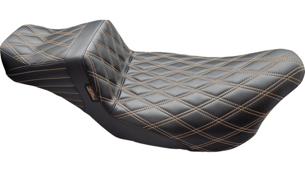Le Pera Tailwhip Daddy Long Legs Seat - Double Diamond w/ Chestnut Thread - FLH/FLT '08-'24