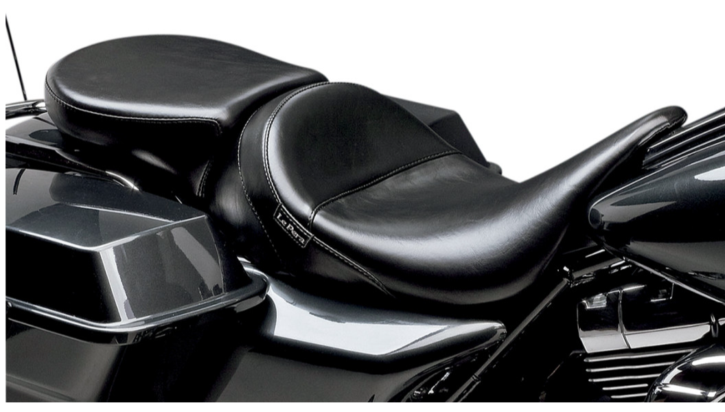 Le Pera Aviator Pillion Pad - Wide - Smooth - Black - FL '08-'23