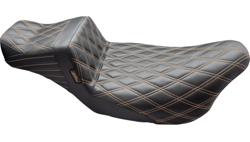 Le Pera Tailwhip Daddy Long Legs Seat - Double Diamond w/ Chestnut Thread - FLH/FLT '08-'24