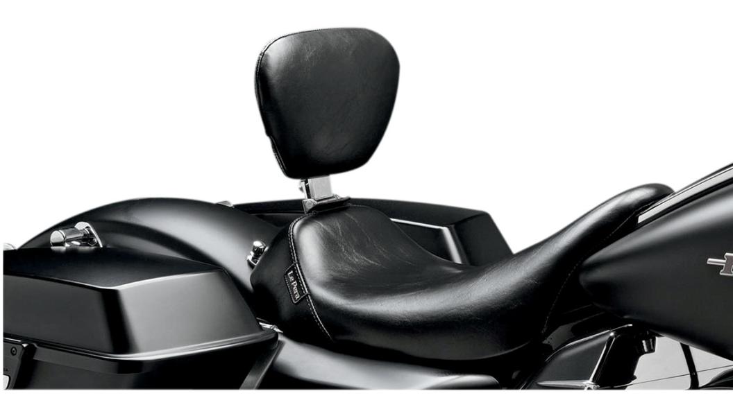 Le Pera Bare Bones Solo Seat - w/ Removable Drivers Backrest - Smooth - Black - FL '08-'23
