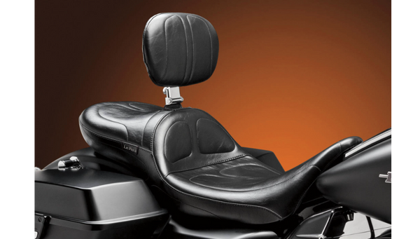 Le Pera Maverick Daddy Long Legs Seat - With Backrest - Black - Stitched - FL '08-'23