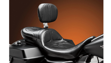 Le Pera Maverick Daddy Long Legs Seat - With Backrest - Black - Stitched - FL '08-'23