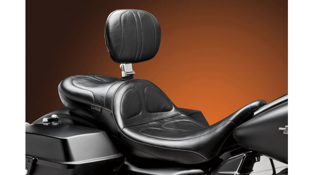 Le Pera Maverick Daddy Long Legs Seat - With Backrest - Black - Stitched - FL '08-'23