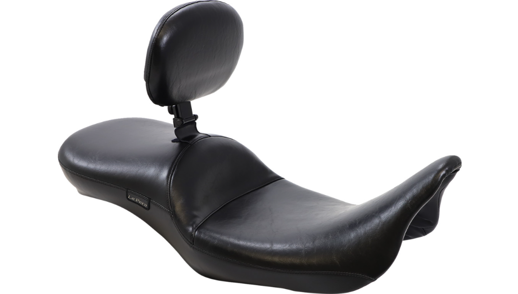 Le Pera Maverick Daddy Long Legs Seat - With Backrest - Black - Smooth - FL '08-'23