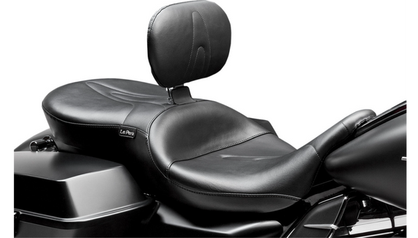 Le Pera RT66 Seat - With Backrest - Stitched - Black - FL '08-'23