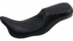 Le Pera Outcast Daddy Long Legs Seat - 2-Up - w/o Backrest - Black w/Black Double Diamond Inlay - FL '08-'22