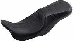 Le Pera Outcast GT-2 Seat - 2-Up - w/o Backrest - Black Double Diamond - Perforated - FL '08-'23