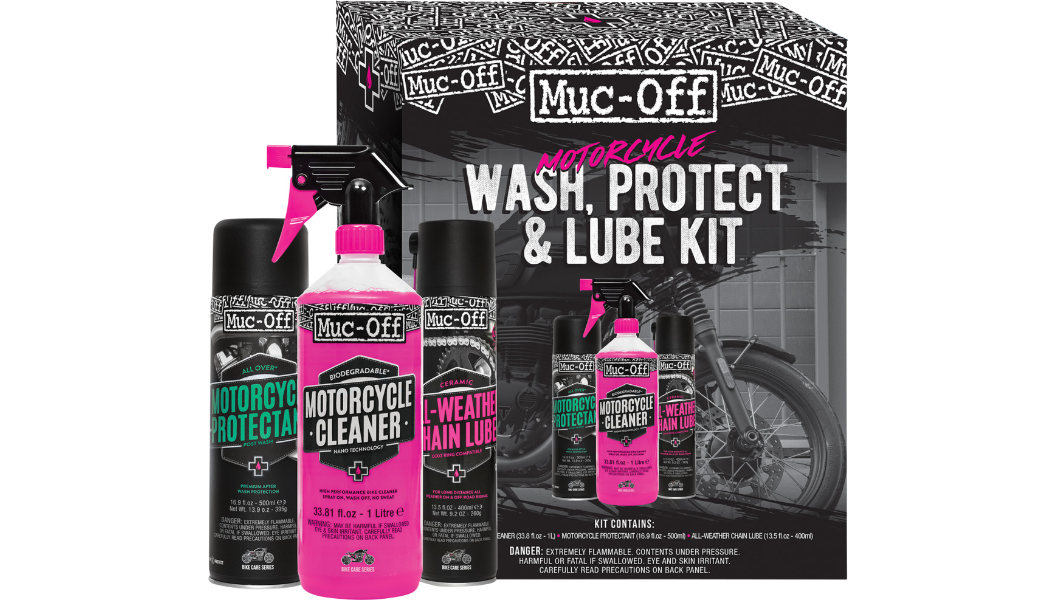 Muc-Off Motorcycle Wash, Protect & Lube Kit