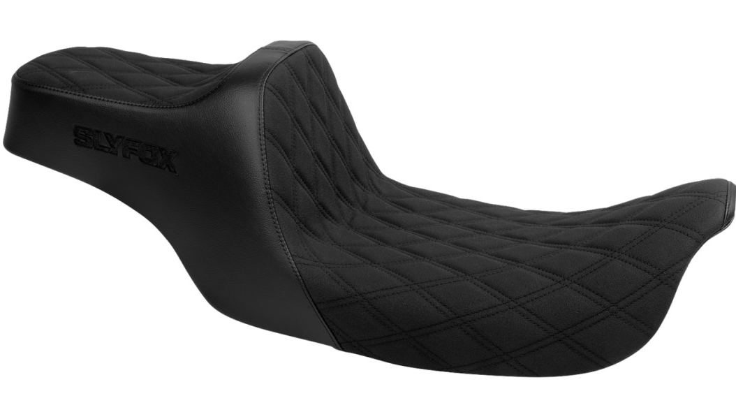 SLYFOX High Noon Seat - Double Diamond - Black Logo - Black Stitch - FXD '96-'03