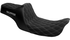 SLYFOX High Noon Seat - Double Diamond - Silver Logo - Silver Stitch - FXD '96-'03