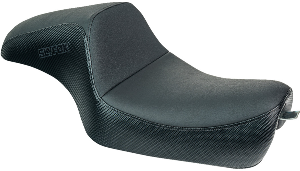 SLYFOX Drifter Seat - Black Logo - Black Vinyl w/ Slipstop - Carbon Fiber - XL '04-'22