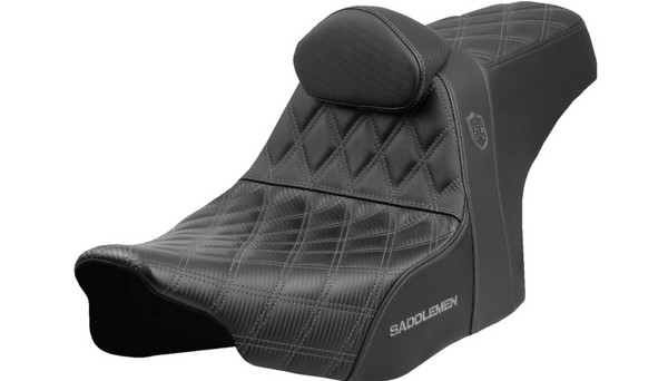 Saddlemen Pro Series SDC Performance Seat - Gray Stitching - w/ Backrest - FLT/FLH '23-'25