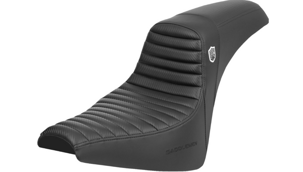 Saddlemen Pro Series SDC Performance Seat - w/o Backrest - Tuck-n-Roll/Carbon Fiber - Gripper - FX '18-'24
