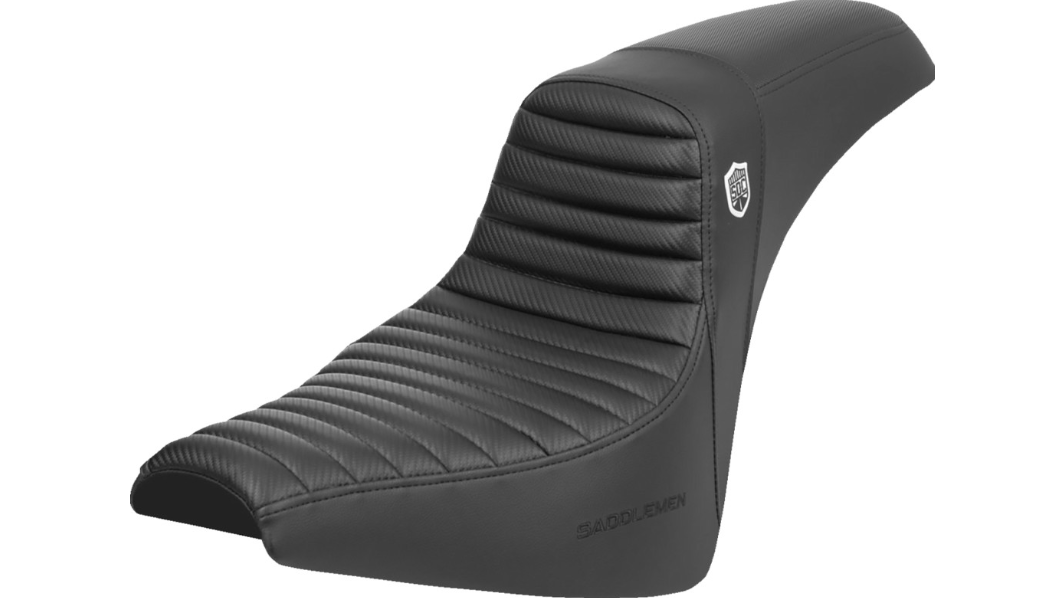 Saddlemen Pro Series SDC Performance Seat - w/o Backrest - Tuck-n-Roll/Carbon Fiber - Gripper - FX '18-'24