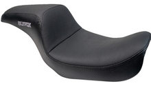 SLYFOX Drifter Seat - Gray Logo - Black Vinyl w/ Slipstop - Carbon Fiber - Dyna '96-'03