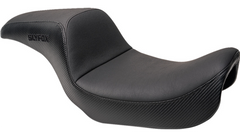 SLYFOX Drifter Seat - Black Logo - Black Vinyl w/ Slipstop - Carbon Fiber - Dyna '96-'03