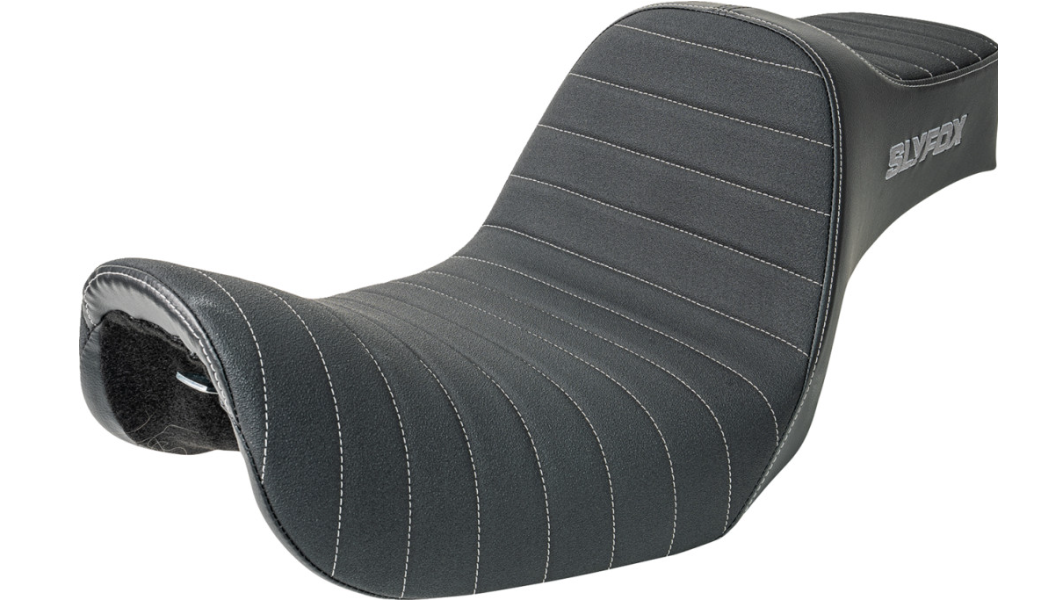 SLYFOX Highnoon Seat - Vinyl - Classic Stitch - Silver Logo - FXD '96-'03