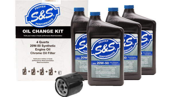S&S Cycle Oil Change Kit - Black Filter - M8 - 5 Us Quarts
