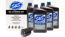 S&S Cycle Oil Change Kit - Black Filter - '84-'99 Big Twin/'86-'22 Sportster - 4 Us Quarts
